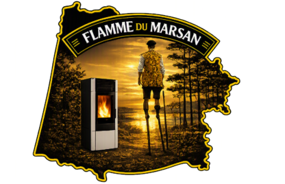 Logo Flamme du Marsan spécialiste des poêles à bois et poêles à granulés dans les Landes
